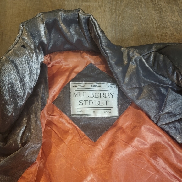 VTG 90S 80S Mulberry Street jacket Size M luminescent silver READ - Picture 8 of 12